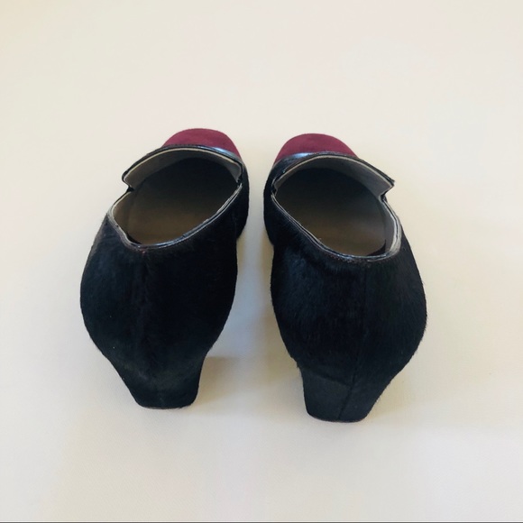Roberto Del Carlo Maroon/BLK Loafers heels Size 7 - Picture 7 of 7